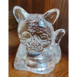 Cat Kitten PartyLite Clear Glass Tealight or Votive Candle Holder